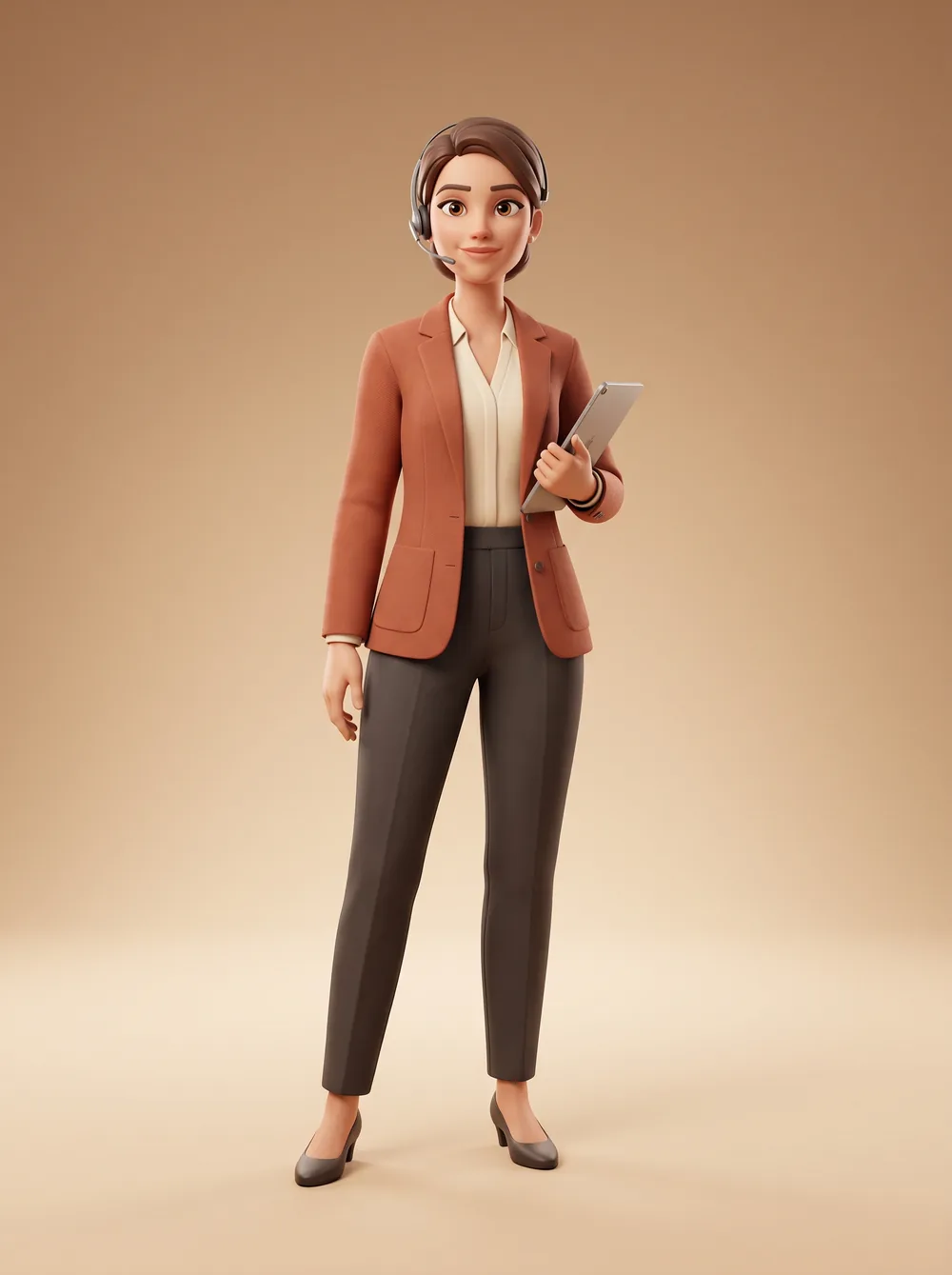 Illustrated portrait of Angela, the Front Desk worker