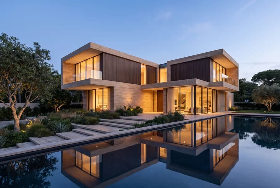 Photoreal exterior render produced by our drafting system