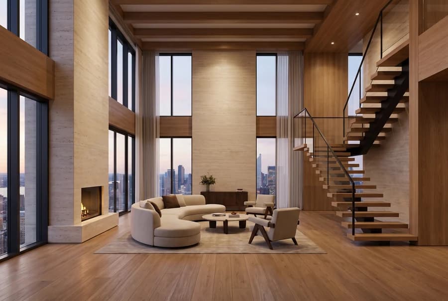 Photoreal interior render produced by our drafting system